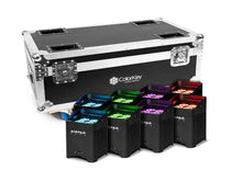 Charger l&#39;image dans la galerie, Colorkey CKU-7078-KIT AirPar HEX 4, 8-Pack Uplight Bundle with Charging Road Case