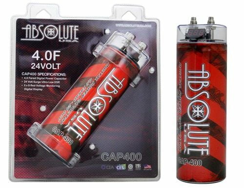 ABSOLUTE CAP400R 4 FARAD POWER CAR CAPACITOR (RED)