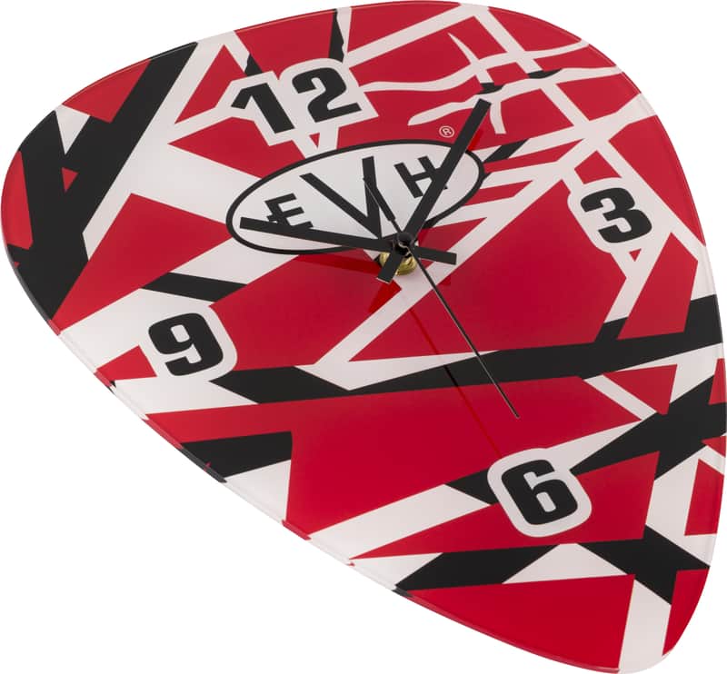 EVH 0227281000 Pick Shape Clock, Red/White/Black Stripes