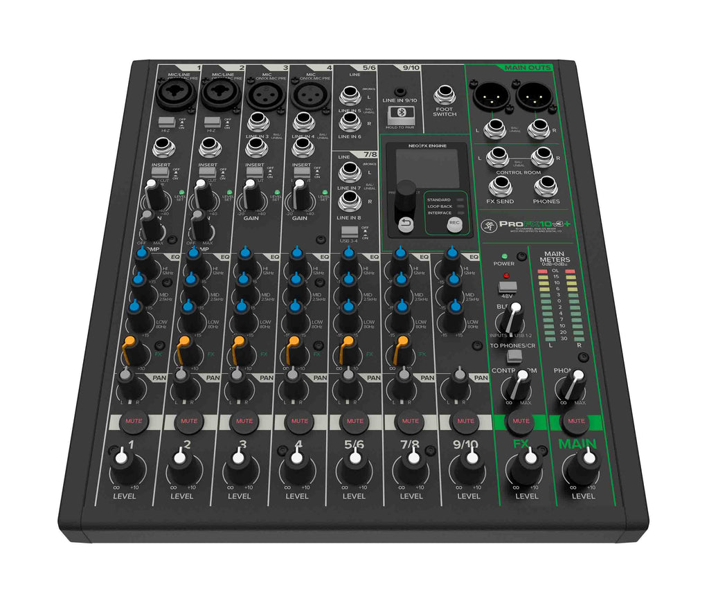 Mackie ProFX10v3+, 10-Channel Analog Mixer with Enhanced FX, USB Recording Modes and Bluetooth