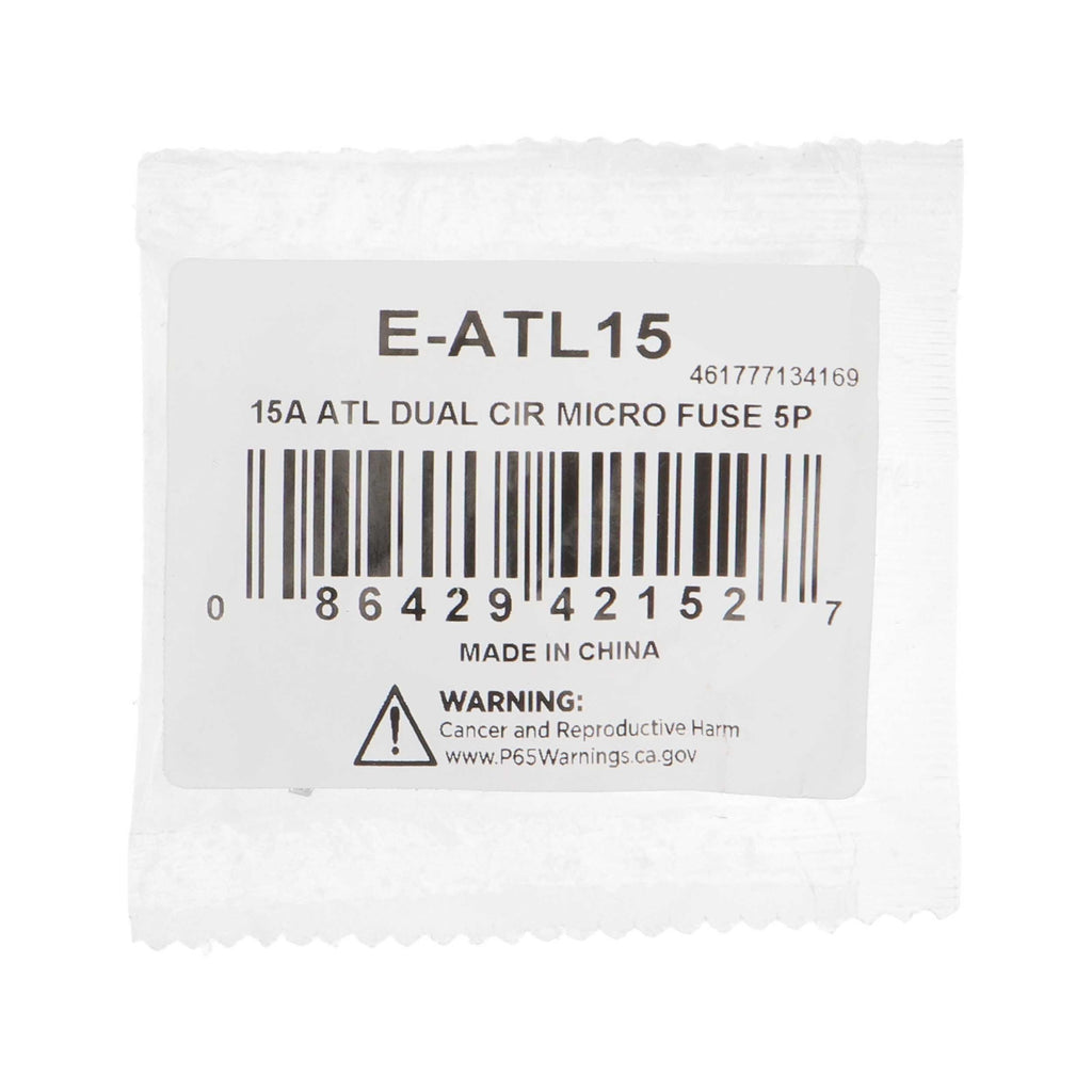 Install Bay E-ATL15 15 Amp ATL Dual Circuit Micro Fuses - 5 Pack