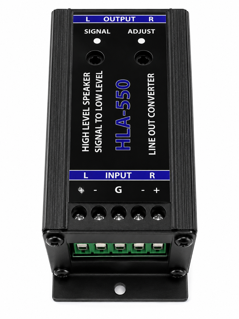 2 Absolute HLA550 2-Ch High-to-Low Line Output Converter Adjustable Speaker Level to RCA Converter