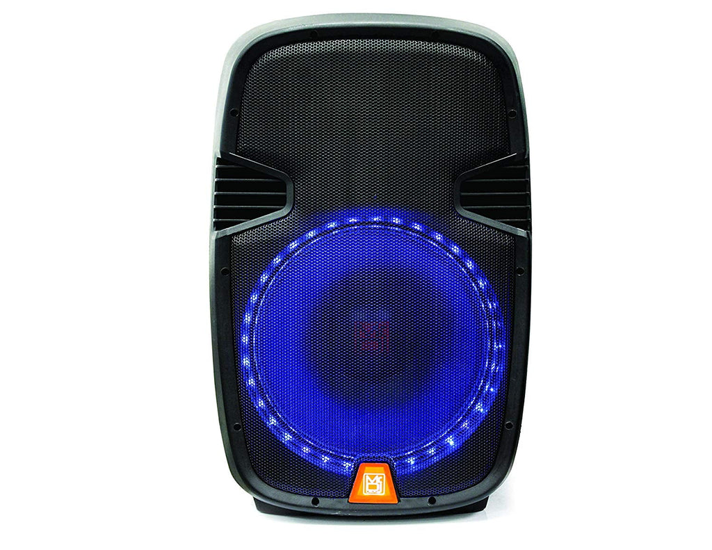 MR DJ PBX2659S 15" 2-Way Portable Pasive Speaker with LED Accent Lighting