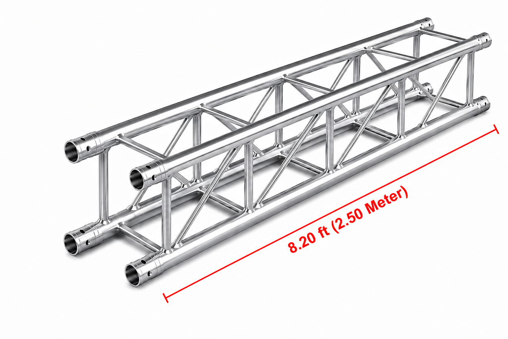 MR DJ DTSQ820 8.20' x 12" Universal Straight Square Tubing Box Aluminum Lighting Trussing Segment for Pro Lighting