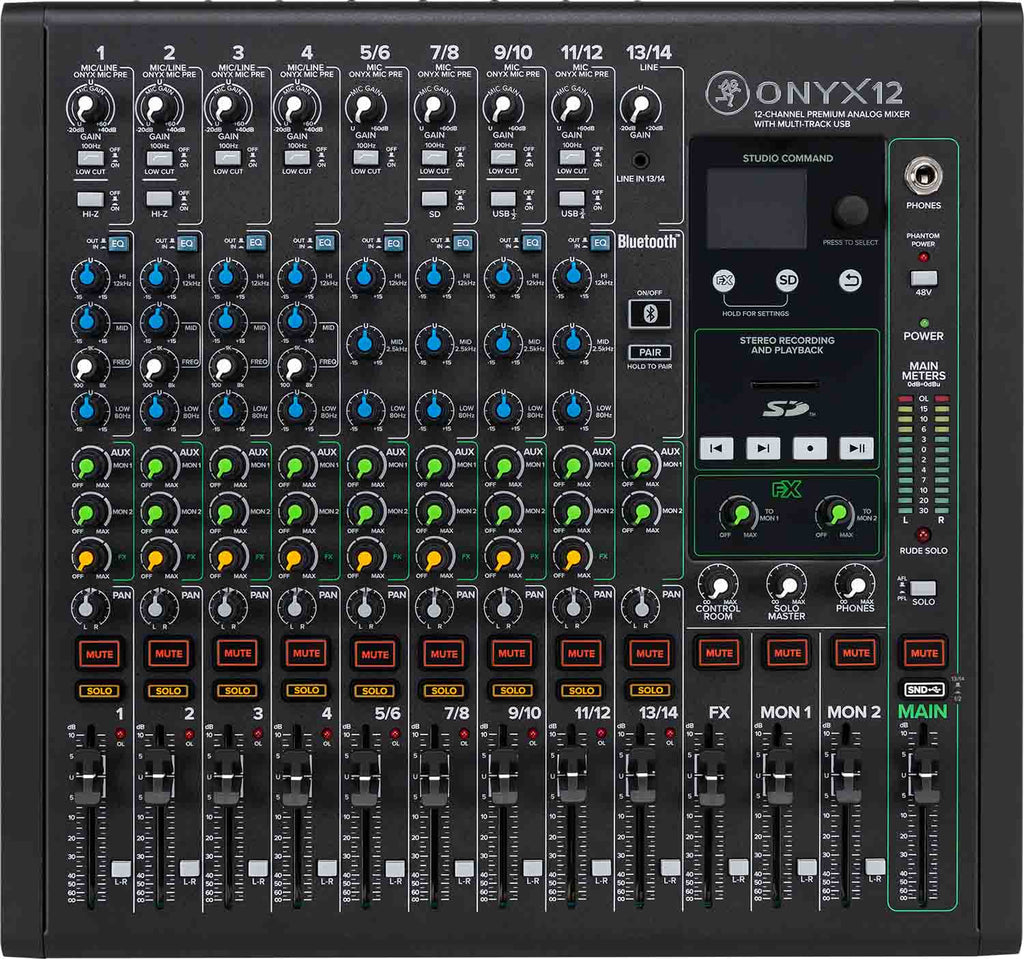 Mackie Onyx12, 12 Channel Premium Audio Mixer with Multitrack USB