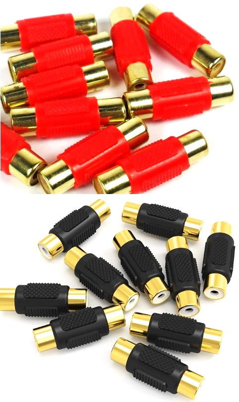 Absolute FF100-20 20 Pack Audio Video Gold RCA Female to Female Coupler Adapter