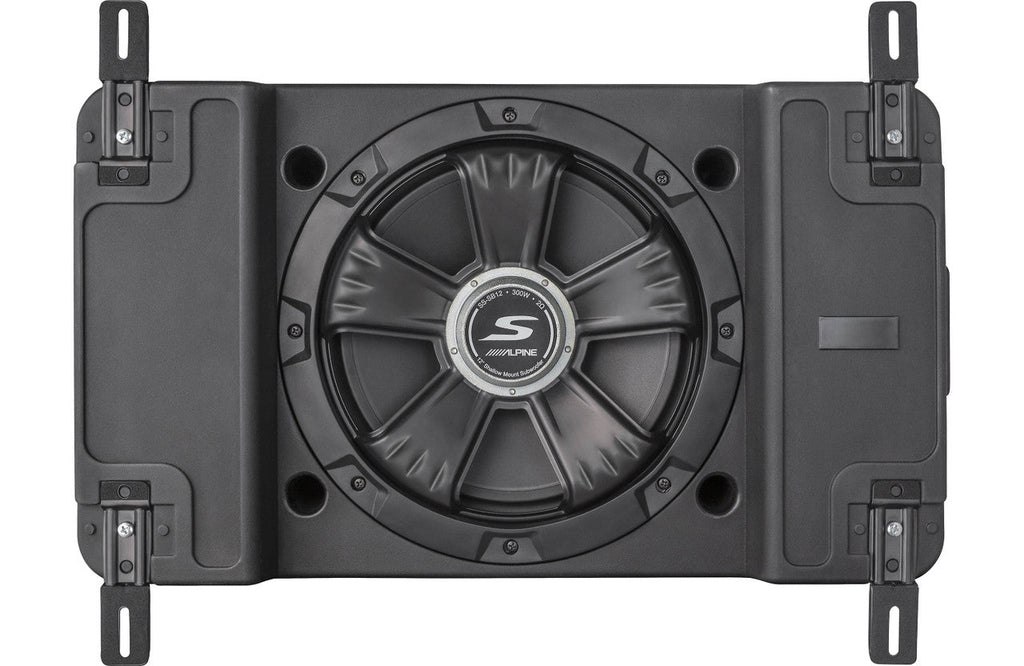 Alpine SS-SB10 Single 10” S-Series Shallow Preloaded Subwoofer Enclosure Bundle