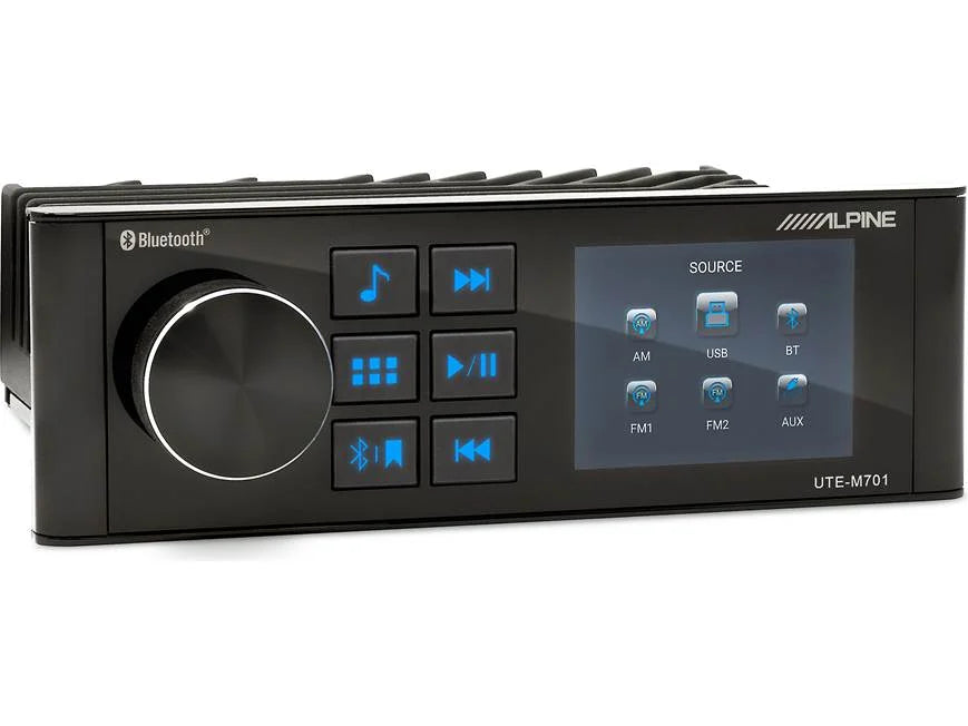 Alpine UTE-M701 2.8" Single DIN Digital Media Marine Receiver Bluetooth (Non-NMEA)