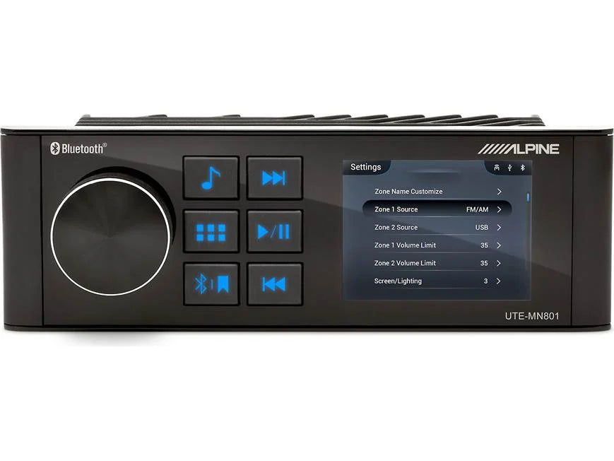 Alpine UTE-MN801 2.8" Single DIN Digital Media Marine Receiver Bluetooth (NMEA 2000)