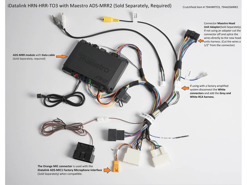 iDatalink Maestro HRN-HRR-TO3 Vehicle-specific Harness