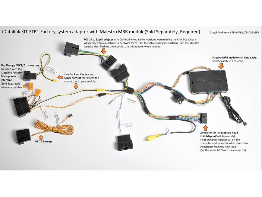 iDatalink Maestro KIT-FTR1 Dash and Wiring Kit