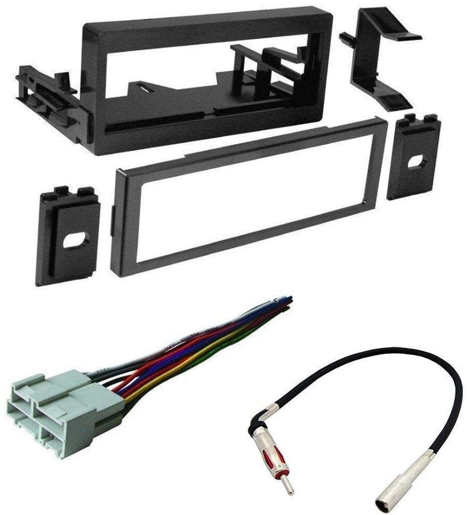 GMK345 Dash Kit Fit Select 1999-2005 Chevrolet Cadillac GMC Single DIN Stereo Bundle