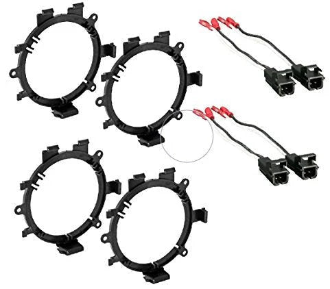 2 Pairs GMSB345 5-1/4" to 6-1/2" GM Speaker Bracket Adapter 72-4568 Wiring Harness