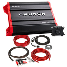 Load image into Gallery viewer, Crunch Ground Pounder GP-2500.1 2500W Max Monoblock Subwoofer Class AB 2500 Watts Car Amplifier with 8 Gauge Amp Kit