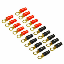 Charger l&#39;image dans la galerie, Absolute GRT4-20 4 Gauge Crimp Ring Terminals Connectors 20-Pack (Red Black)