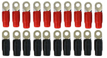 Charger l&#39;image dans la galerie, A/T AGRT0020 1/0 Gauge Crimp Ring Terminals Connectors 20-Pack (Red, Black)