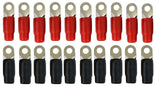 A/T AGRT0020 1/0 Gauge Crimp Ring Terminals Connectors 20-Pack (Red, Black)