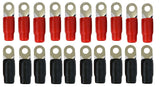 Absolute GRT0020 1/0 Gauge Crimp Ring Terminals Connectors 20-Pack (Red, Black)
