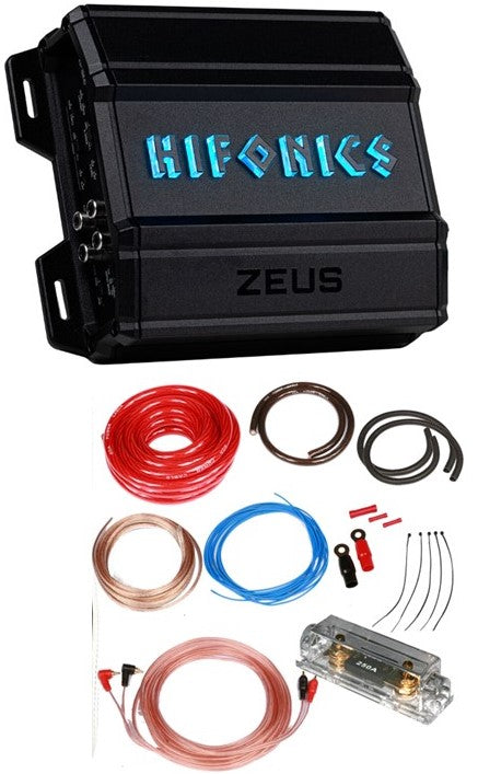 Hifonics ZD-750.4D 750 Watt RMS Zeus Delta Series Class-D 4-Channel Car Amplifier + 0 Gauge Amp Kit