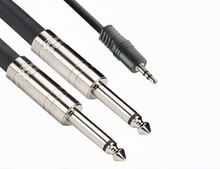Charger l'image dans la galerie, MR DJ CEQY12 12FT 3.5mm TRS Stereo to Dual 1/4" TS Mono Audio Cable