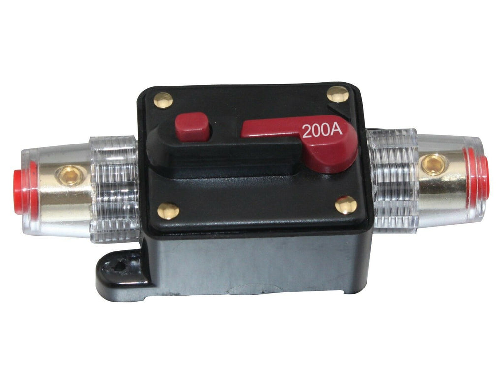Absolute ICB200-02 200 Amp Circuit Breaker 0/4 AWG Inline Manual Reset Fuse Holder