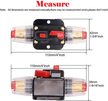 Load image into Gallery viewer, Absolute ICB30 30 Amp Circuit Breaker 4/8 AWG Inline Manual Reset Fuse Holder