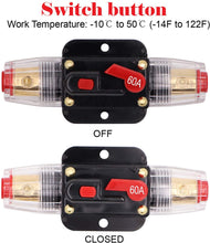 Load image into Gallery viewer, Absolute ICB60 60 Amp Circuit Breaker 4/8 AWG Inline Manual Reset Fuse Holder