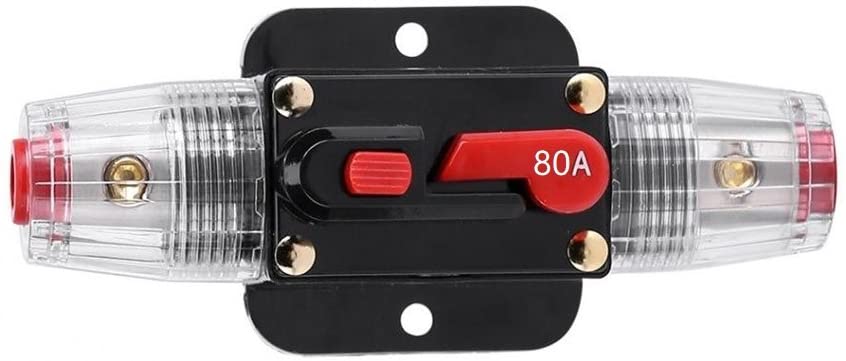 Absolute ICB80 80 Amp Circuit Breaker 4/8 AWG Inline Manual Reset Fuse Holder