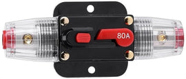 Absolute ICB80 80 Amp Circuit Breaker 4/8 AWG Inline Manual Reset Fuse Holder