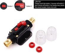 Load image into Gallery viewer, Absolute ICB80 80 Amp Circuit Breaker 4/8 AWG Inline Manual Reset Fuse Holder