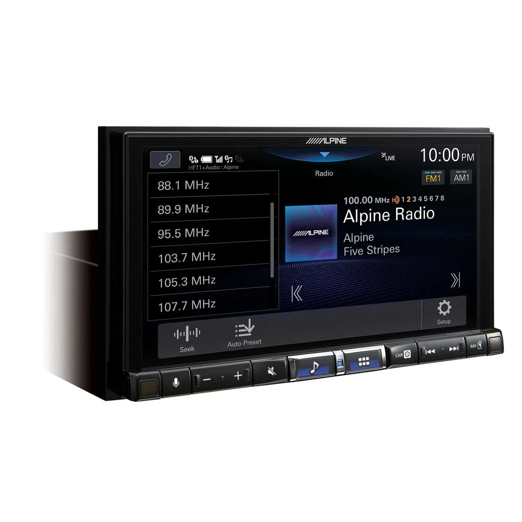 Alpine iLX-507 7" Digital Multimedia Receiver + PWE-S8 Powered 8" Woofer + Accessory Bundle