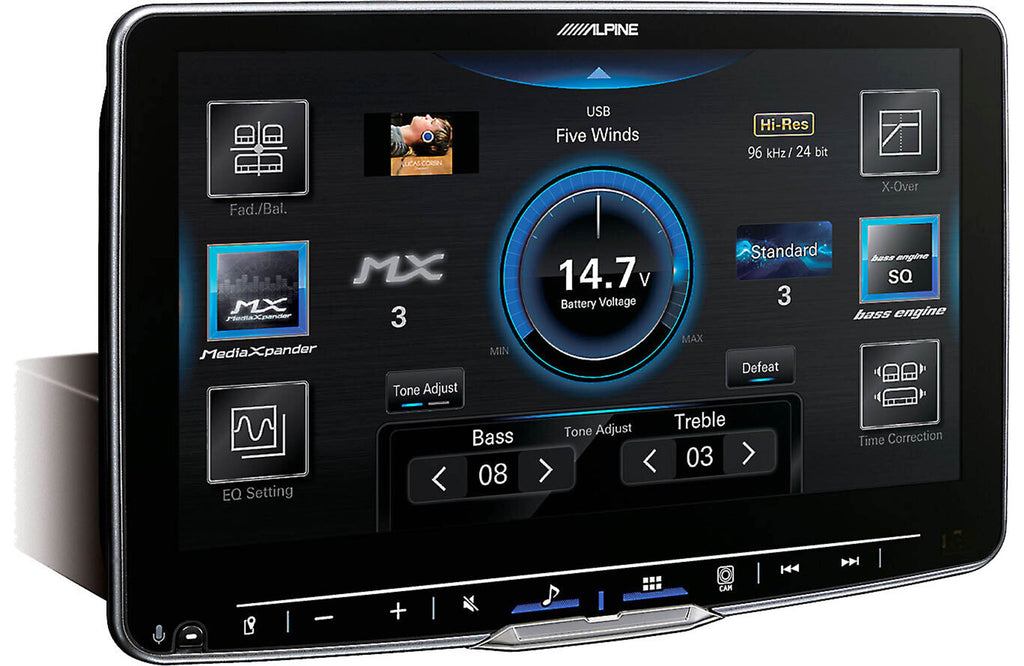 Alpine Halo9 ILX-F509 9" Digital Multimedia Receiver, HCE-RCAM-WRA Spare Tire Backup Camera