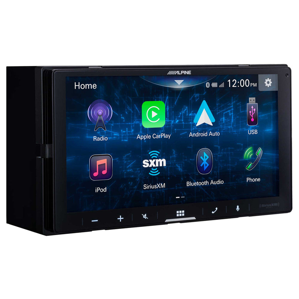 Alpine PWE-S8+iLX-W670+TW500+BT1700 7-inch Ultra-Shallow Digital Multimedia Receiver with PowerStack™ w/ Powered 8inch Woofer + Accessory Bundle