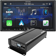 Load image into Gallery viewer, Alpine ILX-W670 + Alpine KTA-450 + CAM1800C Bundle Car Stereo 7 Inch Mechless Ultra-shallow AV System with Apple Carplay, Android Auto + 400W Power Pack Amplifier