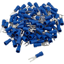 Load image into Gallery viewer, Install Bay BVST8 Blue Vinyl Spade Terminal 16-14 Gauge #8 Package of 100