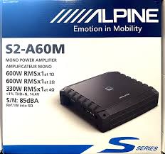 Alpine S2-A60M S-Series Class D 600 W Mono Subwoofer Amplifier + 0 Gauge Amp Kit