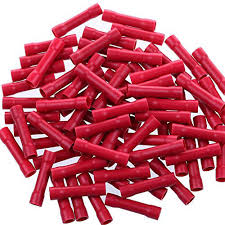Install Bay RVBC Red Vinyl Butt Connector 22-18 Gauge Package of 100