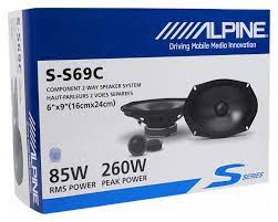 Alpine S-Series S-S69C 6"X9" 2-Way Component Speaker & S-S40 4" Coaxial Speakers