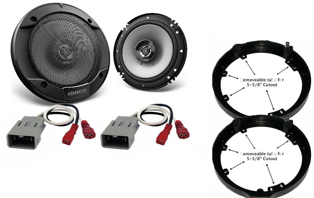 Kenwood KFC1666S Honda 6.5" or 6.75" Speaker Adapter With Speaker Harness Front or Rear