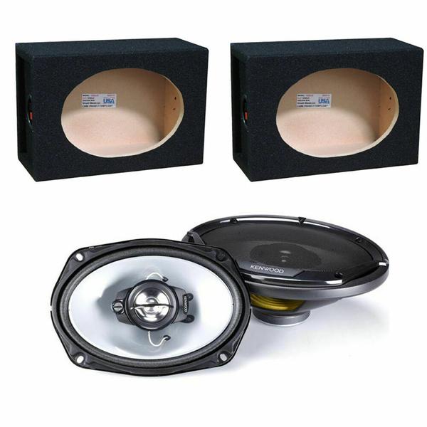 Kenwood KFC-6966S 6x9" 400 Watt 4 ohm Sport Series 3-Way 2 Speakers + 6x9" Square MDF Box