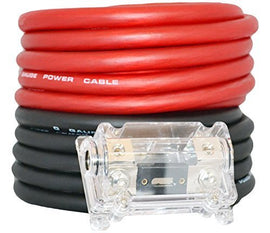 2 MK Audio KIT025RB 0 Gauge 50' Red/Black Power/Ground Wire  Amplifier Amp Kit