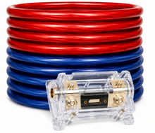 Charger l'image dans la galerie, AT TKIT025RBL 0 Gauge 50' Red/Blue Power/Ground Wire Amplifier Amp Kit
