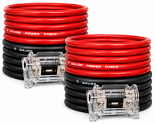 Charger l'image dans la galerie, 2 Absolute KIT025RB 0 Gauge 50' Red/Black Power/Ground Wire  Amplifier Amp Kit