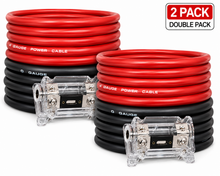 Charger l'image dans la galerie, 2 Absolute KIT025RB 0 Gauge 50' Red/Black Power/Ground Wire  Amplifier Amp Kit