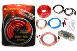 Absolute 6000W 0 Gauge Amp Kit Amplifier Install Wiring Complete 0 Ga Car Wires Red