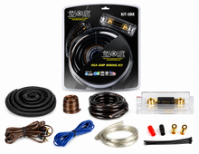 Load image into Gallery viewer, 2 Absolute KIT0BK Complete 0 Gauge Black Amp Kit with RCA Interconnect Cable Black