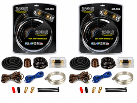 2 Absolute KIT0BK Complete 0 Gauge Black Amp Kit with RCA Interconnect Cable Black