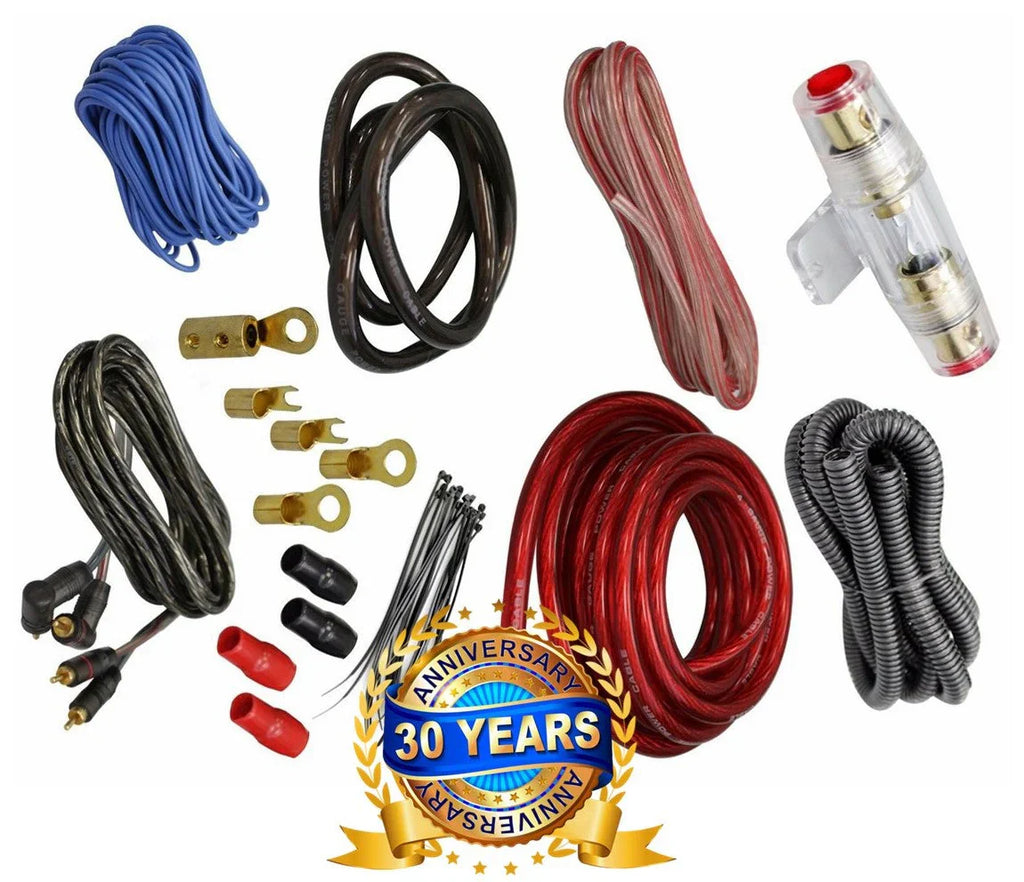 Truck 4 Gauge 2000W KIT4 Car Amplifier Complete Installation Amp Kit Power Wiring