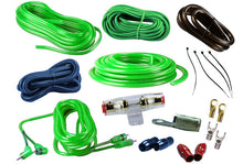Charger l&#39;image dans la galerie, Absolute KIT4GR Complete PRO Marine Auto Car RV 4 Gauge 2000 Watts Amplifier Complete Installation Amp Kit Power Wiring with Green Accent Color Scheme