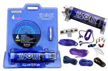Charger l&#39;image dans la galerie, Absolute USA KITCAP4GABL 3.0 Farad Power Capacitor 4 Gauge Car Amplifier Installation Wiring Complete Kit (Blue)
